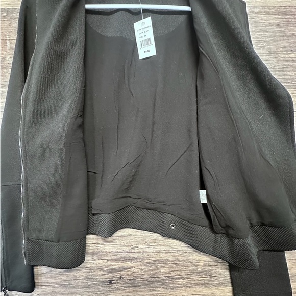 Matty M Black Bomber Jacket with Long Sleeves and Soft Texture - Picture 8 of 14